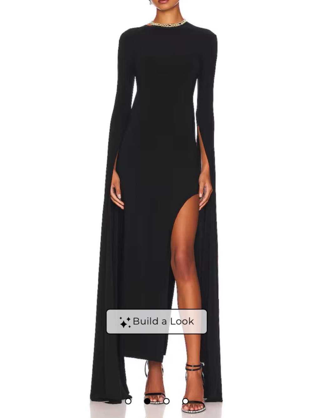 Norma Kamali Black Backless Long Sleeve Gown - Picture 2 of 4
